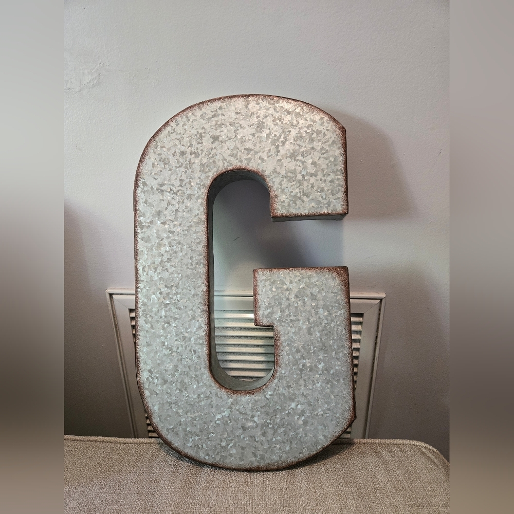 Rustic Metal Wall Letter Decor.  Letter G